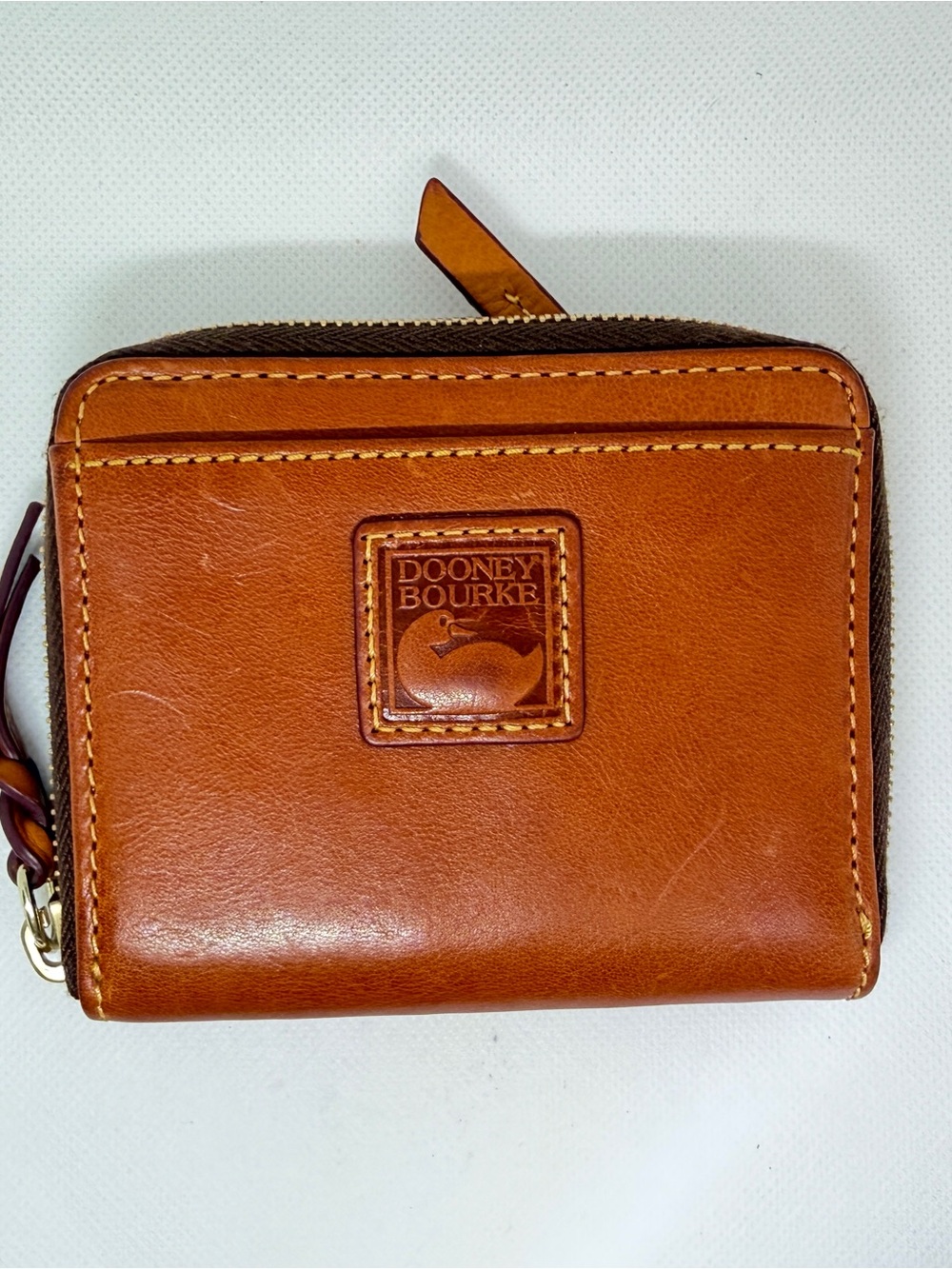 Dooney & Bourke Tan Leather Zip-Around Wallet